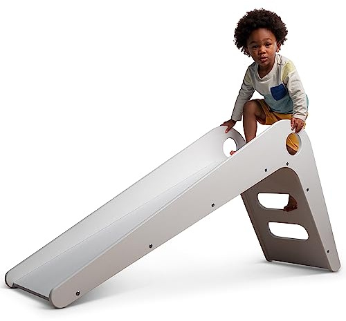 Avenlur Toddler Playground Wooden Indoor Slide for Kids - Transform Any Living Space Into The Perfect Playroom or Gym. Climbing Wood Slide for Babies, Toddlers, Children Ages 18mo - 4 Years (White)