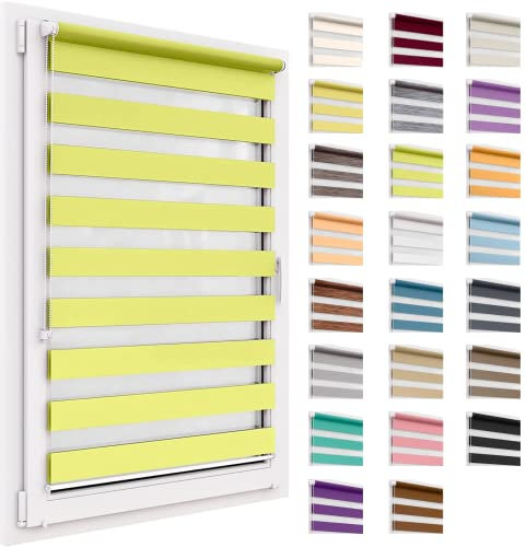 Doppelrollo ohne Bohren, 35x220cm Stoffgröße, Duo Rollo Klemmfix, Easyfix, lichtdurchlässig und verdunkelnd, Day&Night, Klemmrollo Sonnenschutzrollo Fensterrollo für Fenster & Türen