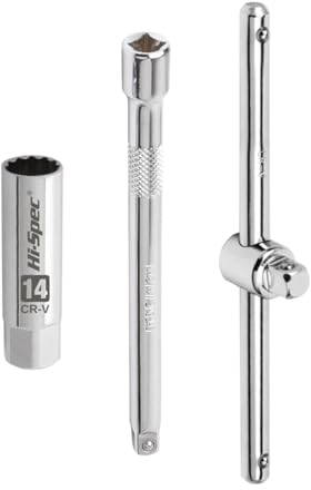 JNNJ 3 Stück Zündkerzenschlüssel, Zündkerzenschlüssel-Entferner-Installer-Werkzeugsatz, Dünnwandiger Zündkerzenschlüssel Mit Gelenkstange, Für Die Meisten Fahrzeuge