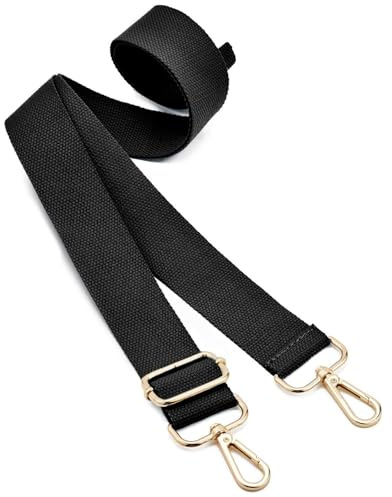 IPNSDON Mujer Correa de Hombro Ajustable Correa, Correa de Hombrode Cuero para, con Gancho Giratorio de Metal Longitud Ajustable 70-130cm, para Bolsos de Hombro (Negro)