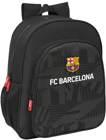 Safta F.C. BARCELONA BLACK - Mochila Escolar Niño, Mochila Infantil, Adaptable a Carro, Ideal para Niños en Edad Escolar, Cómoda y Versátil, Calidad y Resistencia, 32x12x38 cm, Color Negro