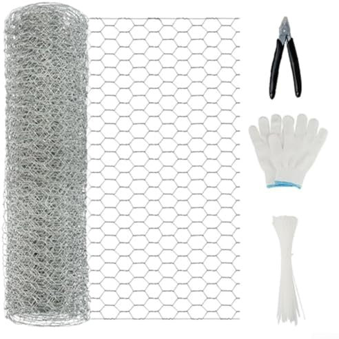 Treillis métallique robuste en acier galvanisé pour clôture de jardin et protection volaille 35 cm x 5 m