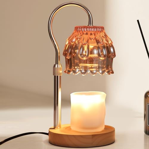 SnowBB Flower Candle Warmer Lamp, Timer Dimmer, Adjustable Height, Birthday Gift for Women Mom Friend Sister, House Warming Gift New Home Decor, Vintage Wax Melt Warmer, Christmas White Elephant Gifts