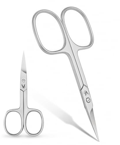 VIDA GOODS® Straight Nail Scissors 3.5 Inch Stainless Steel Precision Grooming Scissors for Eyebrows, Cuticles, Nail and Facial Hair Trimming for Men & Women