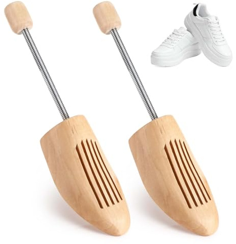 Embauchoir Chaussures Homme/Femme, Embauchoirs De Bois Naturel, Avec Ressort, Unisexe Premium Chaussures Civière à Spirale, Pour une durée de vie prolongée de vos chaussures (L Size (EU 42-46))