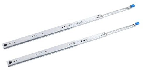 Fafeicy Guide per Cassetti per Carichi Pesanti, Guide con Cuscinetti a Sfera Ad Estensione Totale 450 Mm, Meccanismo di Bloccaggio in Acciaio Laminato a Freddo, Larghezza 53 Mm, per Armadi,