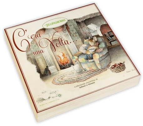 Regina di Fiori - Scatola Regalo con Infusi e Tisane. 8 Gusti Assortiti, 40 Filtri. Confezione in Legno Decorata