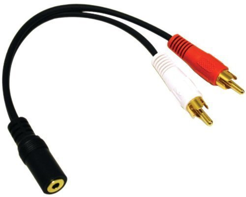 XCSSKG 2 unidades de 3,5 mm 6 pulgadas estéreo hembra mini jack a 2 conectores RCA macho adaptador de audio y cable