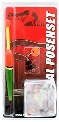 Angel-Berger Aal Posen Set Posenmontage mit Knicklicht Ready2Fish Angelset Aal