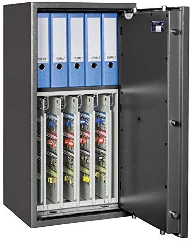 Secureo Format Schlüsseltresor STL 400 Kombi Kl. I, Mechanisches Zahlenkombinationsschloss, Grad 1 nach EN 1143-1, H95xB50xT42 cm, 155 kg