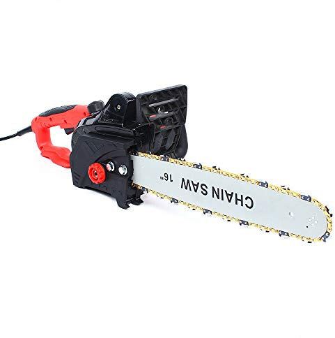 2000W Motosierra eléctrica de 16 pulgadas+manual+herramienta de instalación, con protección antirretorno y perno de retención de cadena, ideal para pequeños trabajos de construcción y leñadores