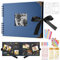 DazSpirit Photo Books, 29.5 X 21 CM Wedding Photo Albums, Photo Album With Writing Space, 80 Pages Scrapbook, For 240 Pictures, 6 Color Marker Pen, Personalised Photo Book For Anniversary (Blue)
