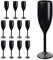 Schramm® Mehrweg Sektgläser in schwarz wählbar 6, 12, 24 oder 48 Stück 150 ml Champagner Glas Sektflöten Sektkelch Stielglas Champagner Gläser Fassungsvermögen, Größe:12 Stück