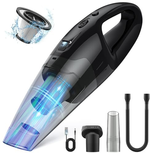 BSRCO Handheld Vacuum Cordless | Car Vacuum Portable Cordless 650mL Washable Dustbin | 25-Min Runtime Rechargeable Hand Held Vacuum 8000Pa Powerful Suction