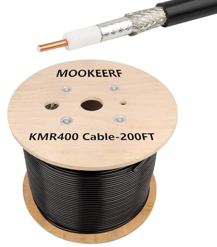 MOOKEERF KMR400 Coaxial Cable 200ft,50 ohm Low Loss KMR400 Cable 200 Feet