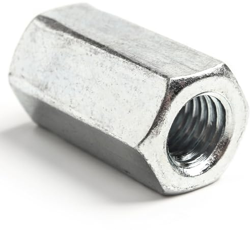 M8 (8mm x 40mm) Zinc Plated Steel Coupling Nuts Threaded Rod Connecting Bar Hexagon Connector Nut Metric AN 85 (Pack of 2) H10C/2