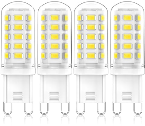 Eco.Luma Bombilla LED G9 3W Equivalente a 50W Bombillas Halógenas, Blanco Frio 6000K 520LM, No Regulable Ángulo de haz de 360° LED Bombillas, AC 220-240V, Paquete de 4