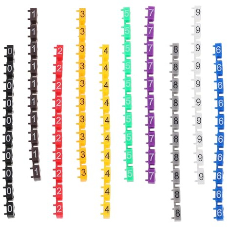 COHEALI Marcatori per Cavi Multicolori Clip in Plastica per Gestione Fili 4,0-5,2 Mm, 100 Pezzi Etichette per Etichettatura Digitale Cavi Elettrici e Elettronici