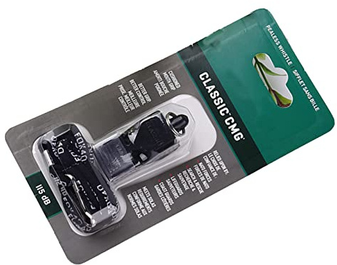 Alomejor Sifflet de Sport Classique CMG avec Lanière, Sifflet d'Arbitre en ABS, Décibel élevé, Coup Facile, Portable pour Entraîneur, Arbitre, Football, Basket-Ball, Entraînement aux Examens (Black)