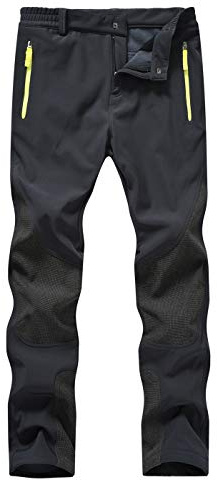 donhobo Waterproof Trousers Women Winter Softshell Windproof Fleece Lined Outdoor Walking Hiking Climbing Camping Pants Black L
