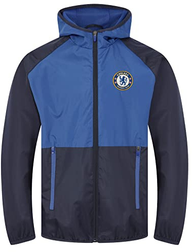 Chelsea Official Gift Mens Shower Jacket Windbreaker Navy Royal Blue Medium
