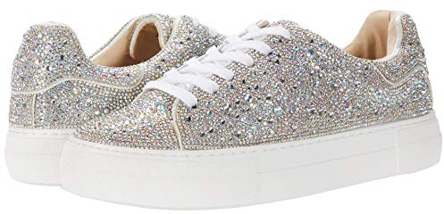 Betsey Johnson Women's Sidny Sneaker, Rhinestone, 7.5