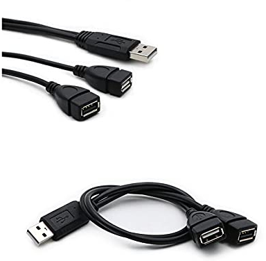 Rpanle USB Splitter Y Kabel, USB 2.0 EIN Stecker Auf 2 Dual USB Buchse Y Verteiler Daten-Aufladeeinheit Kabel-Verlängerung Codeart a 35cm