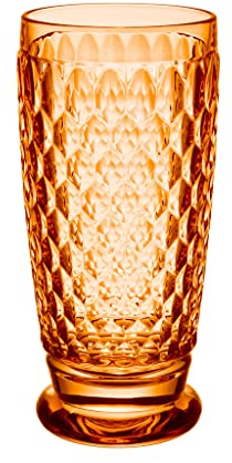 Villeroy & Boch – Boston Apricot Verre À Long Drink, Cristallin Coloré Orange, Contenance 300 Ml