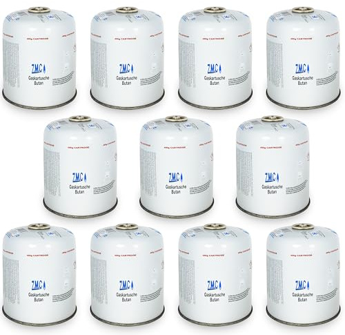 Z.M.C 11 x gaspatroner 450 g, propan/butan gas 900 ml, gaspatron EN417, eurogänga skruvgängningsanslutning, skruvpatron för ogräsbrännare, universell tryckgasburk med skruvventil
