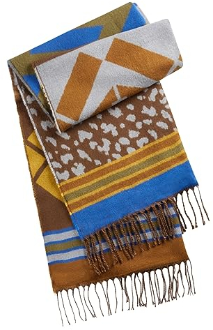 CODELLO Gewebter Schal im Pattern Mix mit langen Fransen