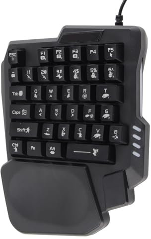 gernie 1 Handed Gaming Keyboard 1 Handed Keyboard Wired USB 1 Hand Gaming Keyboard Mini Miniature Keypad for K13 Game, 1 Handed Gaming Keyboard and Mouse, gernieg604xe37uc