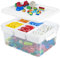 Creahaus 16L Organizers and lego storage Box with Removable Tray and lego building tray kids storage boxes Craft Box for Lego Art, Playdoh, Tool, Craft, Toy(Clear)