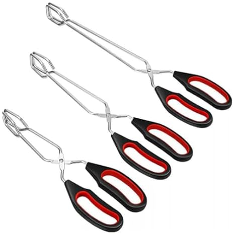 FYSL 2 Pièces Pince Barbecue Longue, Pinces de Ciseaux de Barbecue, Pince Retourne Saucisse, Résistantes à la Chaleur, Pince de Cuisine en Acier Inoxydable pour Grillade, Barbecue, Buffet