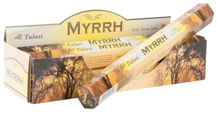 Incienso Varilla Aroma Mirra Varilla 25 cm Myrrh (120 Unidades) + estampita San Pancracio