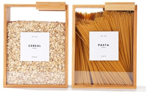 APT 1101 Lebensmittelspender, 2 l, Küchenorganizer und Aufbewahrung, Lebensmittelbehälter und Müsli-Spender für Speisekammer-Organisation und Aufbewahrungsbehälter, Müsli, Reis, Mehl, Snack (Acryl, 2)