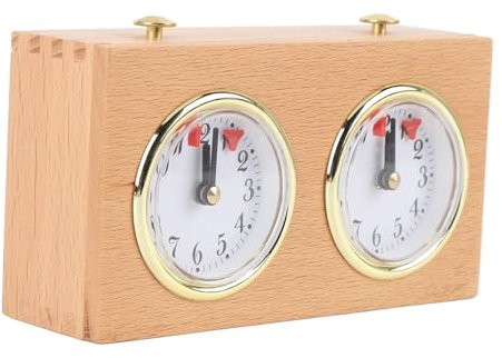 Dilwe Schachuhr, Mechanische Uhr aus Holz mit Analog-Display für Schach-Turniere und Training