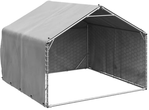 Verderoom Cuccia Cane Esterno,Gabbia Cane,Box per Cani da Esterno,Recinto per Cani,Cuccia per Cani da Esterno con Copertura Acciaio Zincato