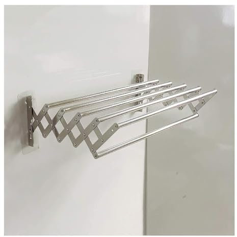 Stendibiancheria da Parete, portasciugamani, stendino Pieghevole per Bagno, Acciaio Inossidabile, Multifunzione, Estensibile, Installazione Perforata (Dimensioni: 80 cm) (60 cm)