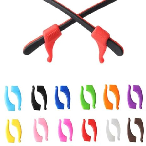 YANGWEN 12 Paires Embouts Anti-Dérapants pour Branches de Lunettes - Silicone Doux Adulte & Enfant - Réduit Pression Nasale - Multicolore - Accessoire Optique Essentiel