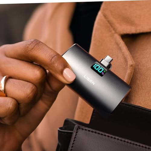 LISEN 6800mAh Mini USB C Portable Charger for iPhone 18 Pro/17/16/15 Capsule Power Bank Small Portable Charger with LED [USB-C Only, Flight-Safe] 22.5W Fast Charging for iPhone 18 Accessories/17/16/15