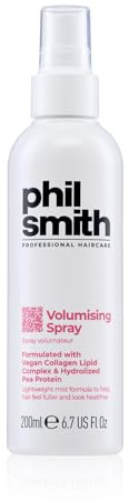 Phil Smith Professional Haircare Volumising Spray 200ml – Root Lift & Long-Lasting Volume, Lightweight, Non-Sticky Hair Styling Spray