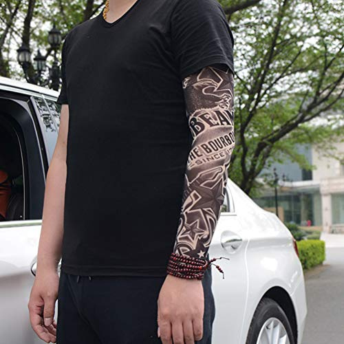 SUNGOOYUE Design Realistico e Senza Cuciture, Materiale Comodo e Morbido, Unisex e Taglia Unica, Maniche per Tatuaggi Temporanei, Facili da Indossare e Rimuovere, Perfette per Ogni Occasione,
