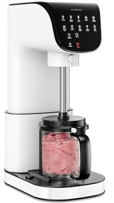 Heladera Klarstein Velaire – Máquina de helados de 500 W, 3 recipientes de 0,6 L (1,8 L en total), 10 programas, pantalla táctil, yogur helado y sorbete