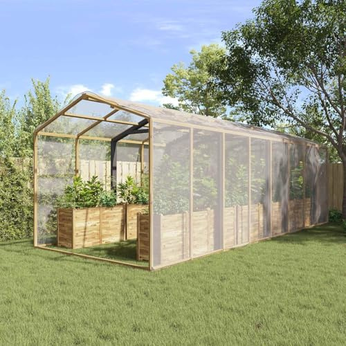 Kaloriko Cubierta transparente para plantas, 6 x 6 m, polietileno, resistente a la intemperie, con cuerda de nailon y esquinas de plástico para protección de jardín, mulch de corteza, cubierta de