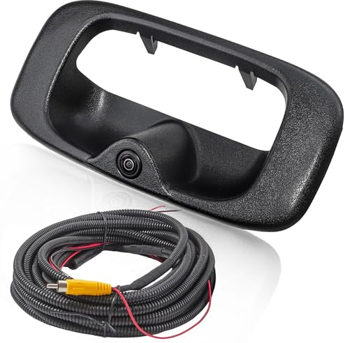 EWAY Tailgate Handle Backup Camera for 1999-2006 Chevy Silverado GMC Sierra 1500 2500 3500 HD Classic Tailgate Reversing Rear View Back Up Camera RCA Plug, Replaces# 15228539, GM1915105, GM1916102