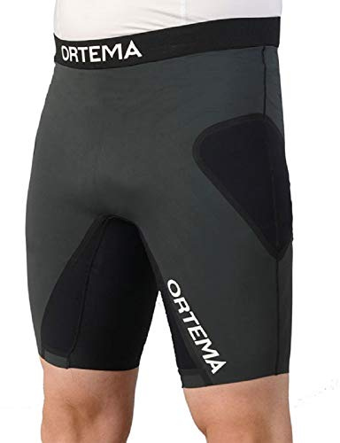 ORTEMA Pantalones cortos de compresión con sistema de estabilización X-diagonal integrado, alivio en la lista, estabilización de la cadera, hockey sobre hielo, patines en línea, ocio y más.