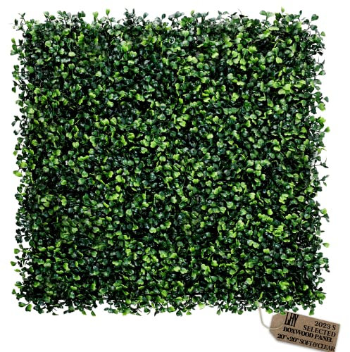 LHY 12 telones de fondo de pared de césped, paneles de boj de 20 x 20 pulgadas, paneles de pared verdes a prueba de rayos UV, paneles de pared verdes de boj, seto de pared, telón de fondo de pared al