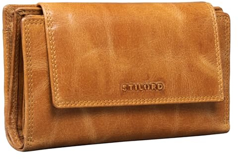 STILORD Ira RFID Portemonnaie Damen Leder Geldbörse Vintage Geldbeutel Elegant für Frauen Brieftasche Geldbörse mit vielen Fächern Card Wallet Echtleder Farbe:Perugia-braun