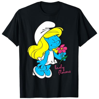 Los Pitufos Pitufina Personaje Flores Blooming Smurfy Fan Camiseta
