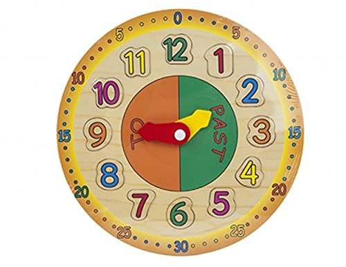 PMS CHILDREN WOODEN LEARNING CLOCK 28CM